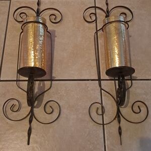 Vintage Pair of Tall Large Wall Candle Sconces